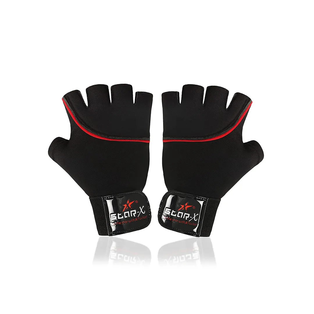 StarX GG-LN-700 Neoprene and Lycra Gym / Exercise_and_Fitness Gloves, Black