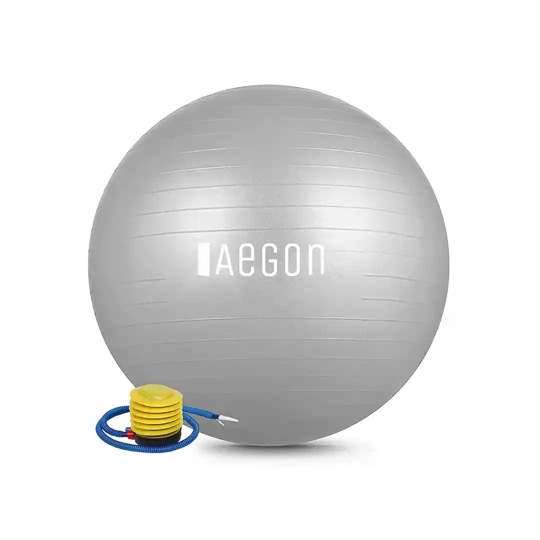 Aegon Gym Ball for Exercise | Anti-Burst Swiss Yoga Exercise Ball for Workout | Physio Balance Ball for Training | Birthing | Stability Ball | Yoga Accessories with Foot Pump