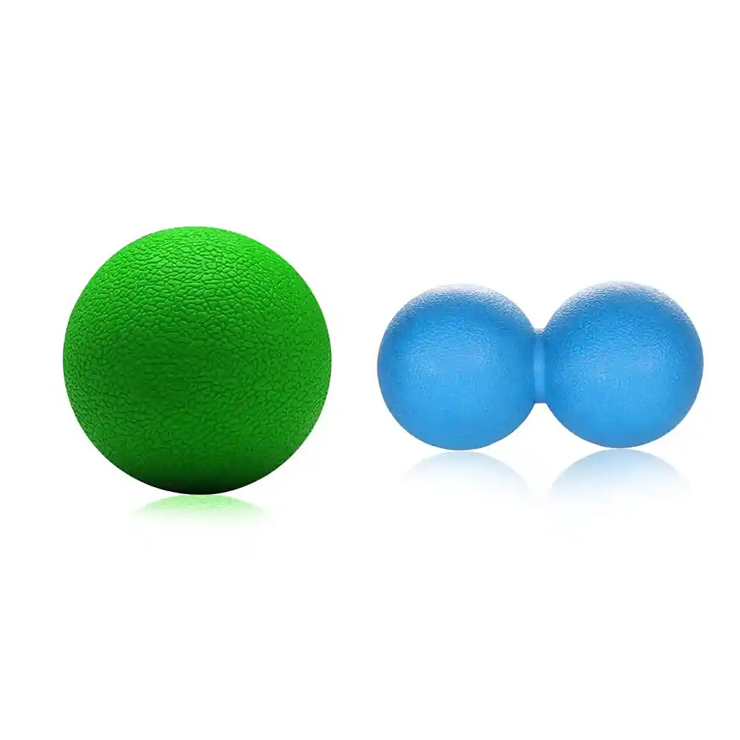 Strauss Yoga Massage Ball, (Green) Back and Spine Massager Ball,+Strauss Dual Yoga Massage Ball, (Blue)