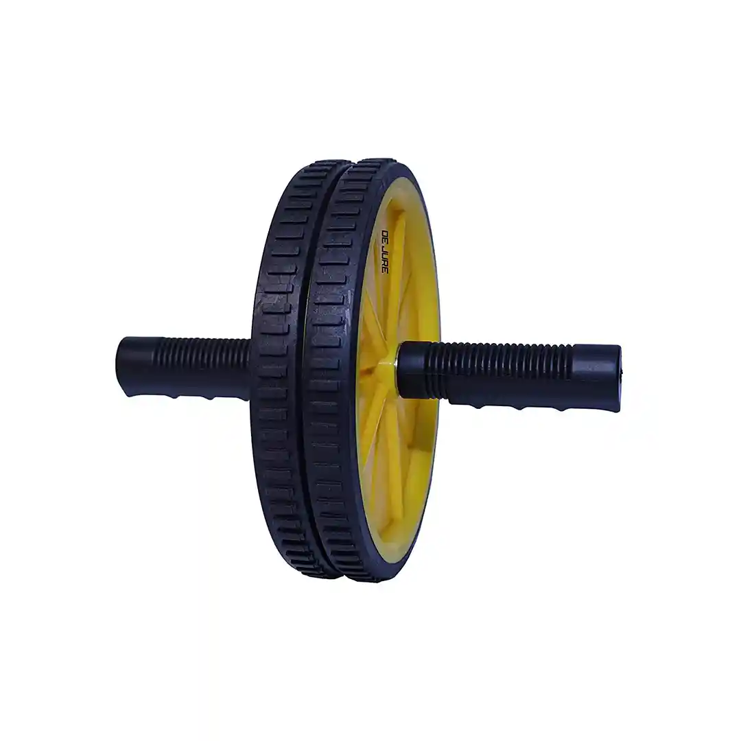 DE JURE FITNESS Polypropylene Black Yellow Roller Ab Exercise Ab Roller for Men Women